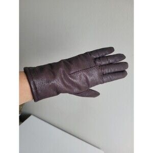 Fownes Dark Brown Leather Ladies Gloves Sz 8.5